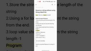 Reverse a String without using String inbuilt Function|Java|Automation Testing interview Programs