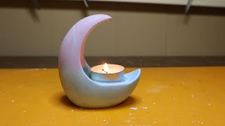 Trying ResinCrete for the First Time I ResinCrete Crescent Moon Candle Holder