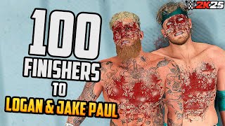 100 Finishers to Logan Paul & Jake Paul! (WWE 2K25 Countdown)