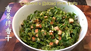 Cilantro + Spiced Firm Tofu 凉拌菜：香菜拌香干, 这是非常美味的中式沙拉菜