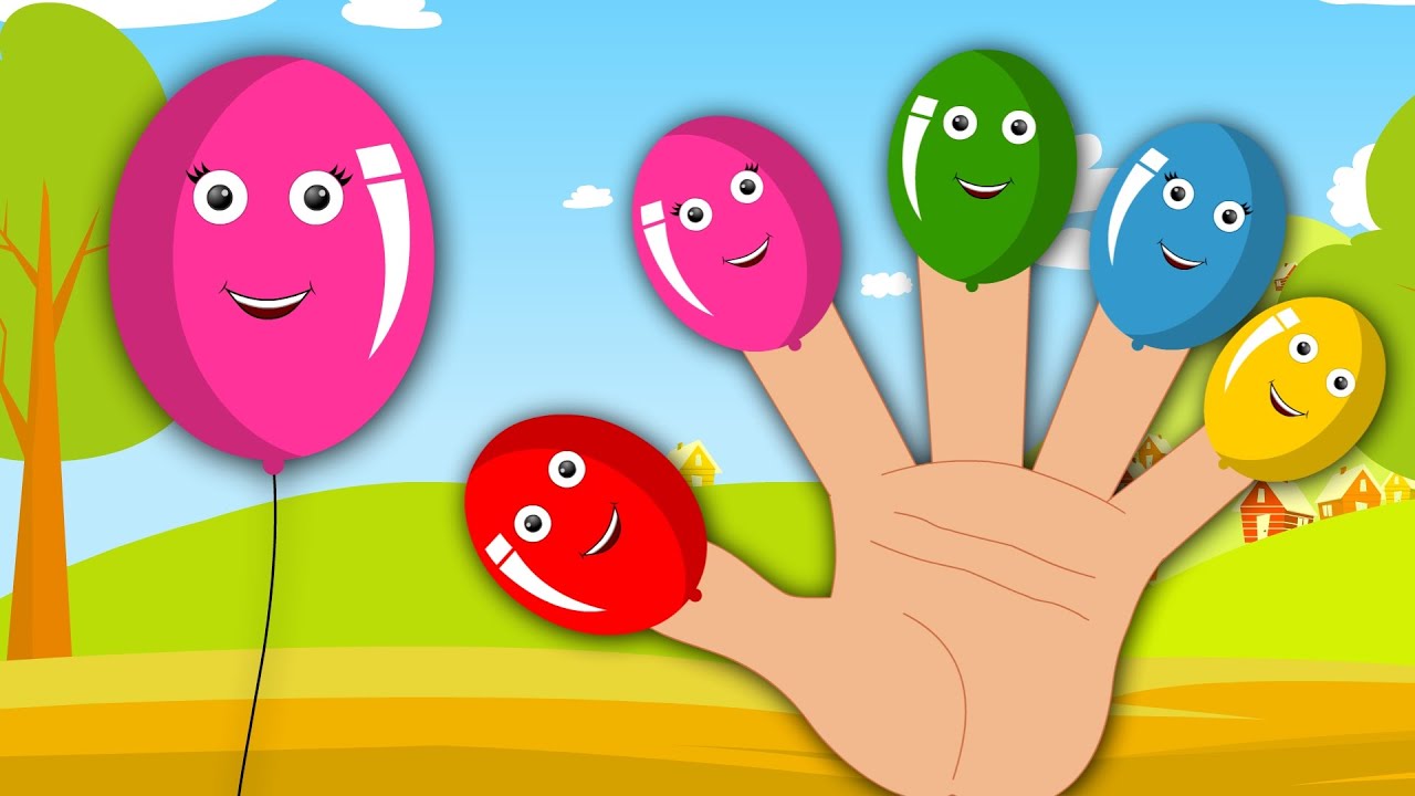 Balloons Finger Family Nursery Rhymes For Children And Kids Song - YouTube