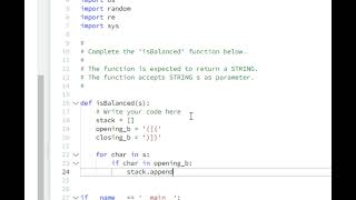 Bracket Balance | Hackerrank Solution in python