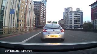 Queue jumper in bus lane MW57SUX Silver Audi must be late for dinner