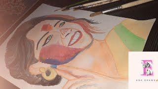 Holi Special Portrait of A Girl // #portrait #girlportrait #holidrawing #happyholi #girl #watercolor