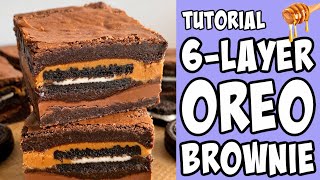 How to make a 6-layer Oreo Brownie! tutorial #Shorts