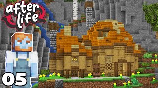 Afterlife SMP : Starting my Village Build + FIRST SHOP! Minecraft 1.18 Modded Survival