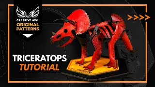 How to make leather Dinosaur Triceratops with PDF PATTERN