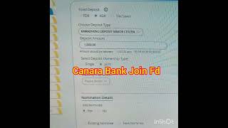 Canara Bank Fd Single Joint Type Om