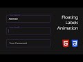 Floating Label Animation with HTML and CSS | Input Label Animation
