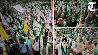 Hundreds of farmers reach Delhi’s Jantar Mantar to take part in ‘mahapanchayat’