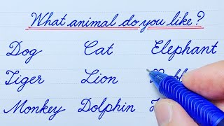 What animal do you like? | Cursive Writing | Cursive Handwriting Practice