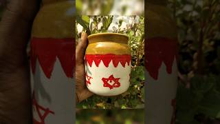 traditional painting design for ceramicjar #diy #painting #art #ytshorts #short #decor #traditional