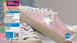 SHUSHOP PAMELA CrocEmbossed Everyday Star Sneaker