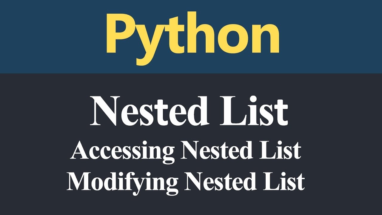 Nested List In Python Hindi Youtube