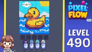 Pixel Flow Level 490 Solution Walkthrough