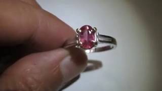 Cincin Wanita Silver 925 Ring 7.5US Permata Ruby Berkualitas