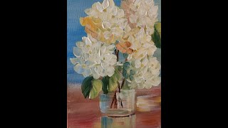 How I Paint White Hydrangeas Simple for Beginner