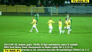 tv.nsk.pl 2013-09-20 II liga wschodnia MKS Świt Nowy Dwór Mazowiecki - Motor Lublin SA 2-3 bramki