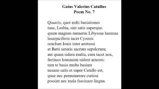 Catullus Poem No. 7, Read in Latin by Sean Gabb