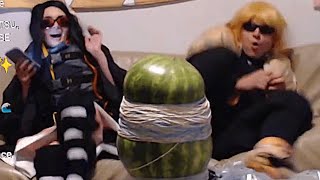 BEST OF ZENITSU AND NEZUKO WATERMELON RUBBERBAND CHALLENGE [HIGHLIGHTS]