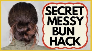 1 minute easy messy bun hairstyle hack