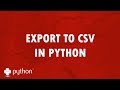 Export to CSV in Python