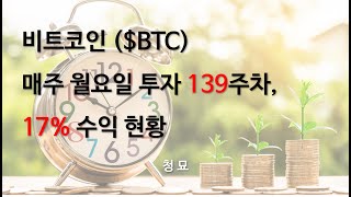 비트코인 매주 월요일 투자 139주차, 17% 수익 현황