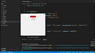 Python Tkinter: How to change Label Properties (Color, Text, Font size)
