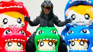 ゴジハムくんが大きくなった【ゴジラ・モスラ・キングギドラ 大怪獣総攻撃】ムービーモンスターシリーズ ハム太郎