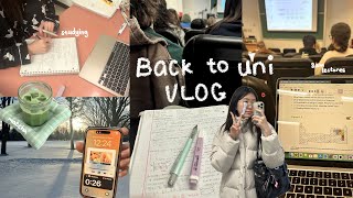 back to uni productive vlog📝 | introvert diary | 8am lectures💀 | studying | daily matcha | cooking💕