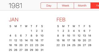 1981 Calendar