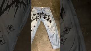 How to paint on denim jeans designer jeans #denim #fashion #designer #jeans #streetwear