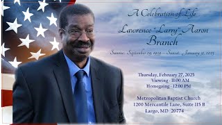Celebration of Life for Lawrence "Larry" Aaron Branch | Rev. Dr. George L. Parks, Jr.