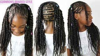 Kids Braided Hairstyles Tutorial Feed In Cornrows Ponytail