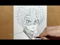 how to draw sanemi shinazugawa from demon slayer anime drawing videos for beginners drawing