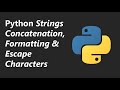 String Concatenation, Formatting and Escape Characters - Python Tutorial Series