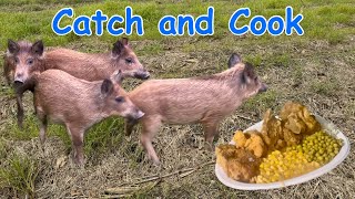 Trapping and Cooking Wild Pigs (Backyard Blowout) Cooking Pork 3 Delicious Ways