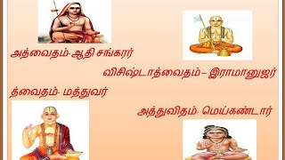 சைவ சித்தாந்தம் (6) - அத்வைதம், விசிஷ்டாத்வைதம், த்வைதம், அத்துவிதம்