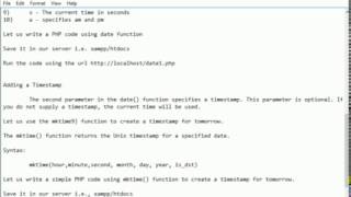 PHP date function .