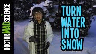 Boiling water freezing instantly in cold mid air