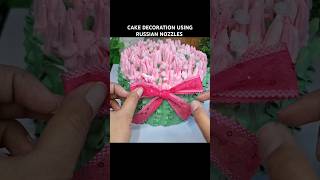 Cake decoration using Russian nozzles #cake #shortvideo #shorts #short#trending#viralvideo #cakeart