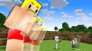 【マイクラ】ダメージを受けると大きくなるチームVS小さくなるチームでサバイバル