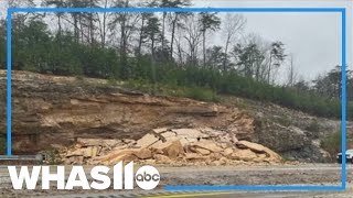 Roads in western and eastern Kentucky are closed due to rock and landslides