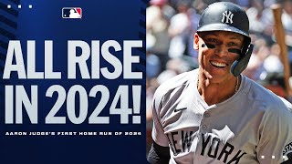 ALL RISE for the first time in 2024! Aaron Judge CLOBBERS this baseball! 😮‍💨