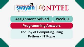 The Joy of Computing using Python Week 11 | Programming Answers || #nptel #nptel2026 #myswayam