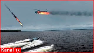 First in history: Ukrainian naval drones destroyed two Russian Mi-8 helicopters in Black Sea