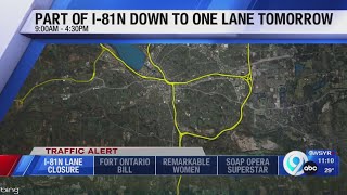 Travel Advisory: Lane closure along I-81N in Syracuse