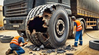 Tyre Burst on a CAT Loader! See How It’s Repaired