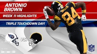 Antonio Brown is Unstoppable w/ 10 Grabs, 3 TDs & 144 Yards | Titans vs. Steeler