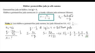 Hääbuv geomeetriline jada